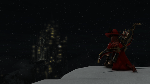 Ishgard deep into the snowy night